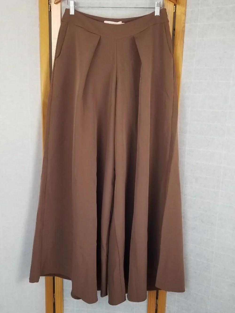 NEW Anthropologie Petra Christine Pants Brown Wide Leg Trousers Size Large NWT - Picture 2 of 10